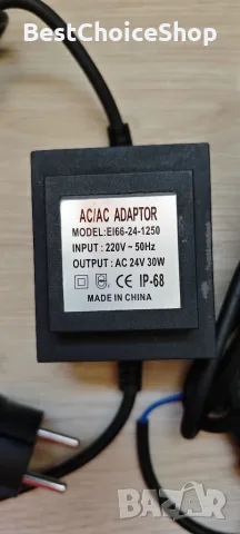 трансформатор 230V към 24V, AC/AC, 30W, IP68 водоустойчив захранващ блок - 30W, снимка 3 - Друга електроника - 55408488