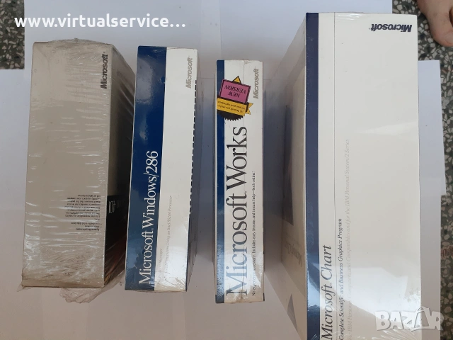 Антикварни неразпечатвани оригинални пакети  Windows/286, MS Works, MS Chart,  MS DOS4, снимка 2 - Други - 55089037