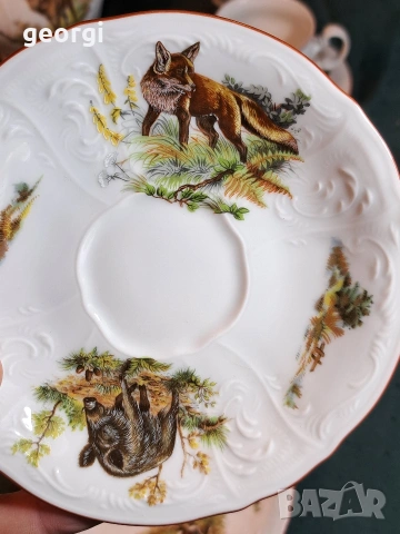 чешки порцеланов сервиз Bernadotte ловни мотиви  35/1, снимка 7 - Сервизи - 54176716