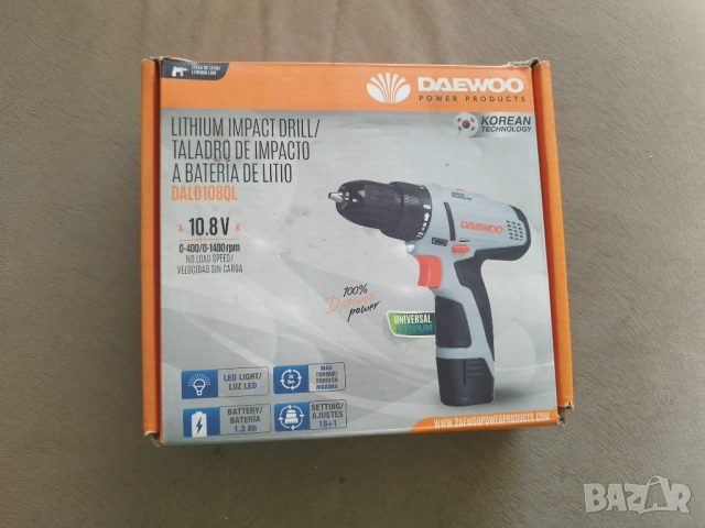 Акумулаторен винтоверт Daewoo + зарядно, снимка 15 - Винтоверти - 54907799