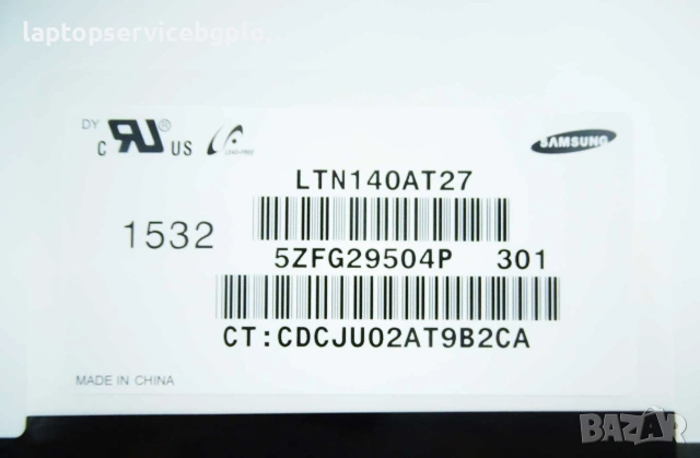 Матрица за лаптоп 14" Samsung LTN140AT27 301 14" 1366 x 768 Slim Дисплей (1366x768) Матова, снимка 2 - Части за лаптопи - 55154447