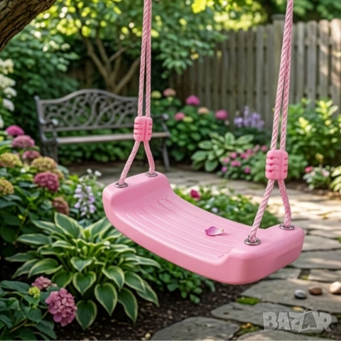 Детска градинска розова люлка – здрава, безопасна и регулируема до 75 кг