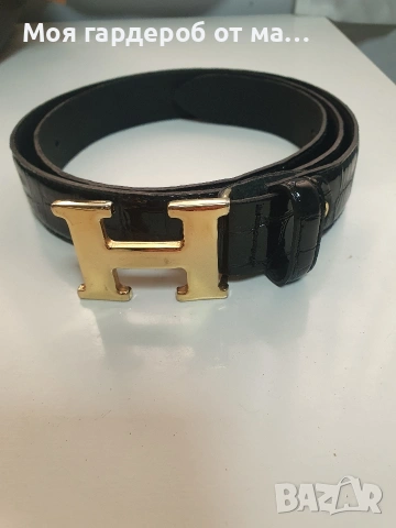 Колан от естествена кожа. лак. крок Италия