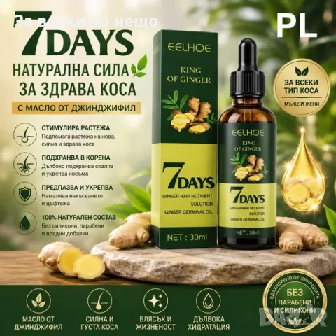 Серум с джинджифил за растеж на косата EELHOE 7 Days 30 мл Код P2818, снимка 3 - Продукти за коса - 55319840