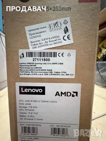 LENOVO LOQ 15ARP9 - 2924, снимка 2 - Части за лаптопи - 53949806