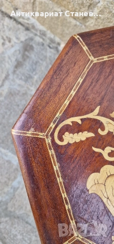 Ефектни инкрустирани дървени масички , снимка 11 - Маси - 54229960