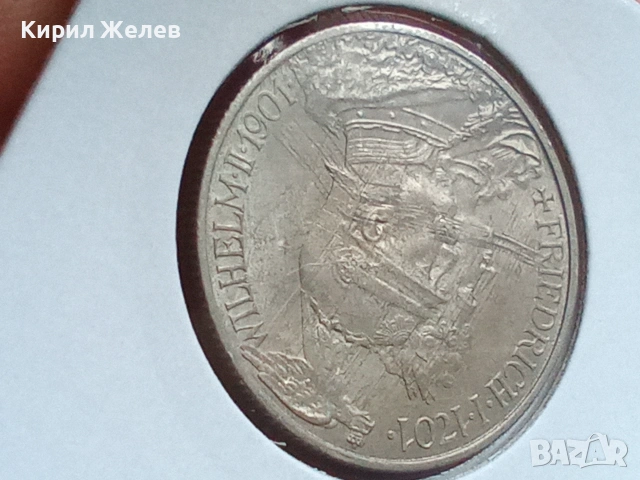Сребърна монета 2 германски марки 1901 година прусия 43241, снимка 7 - Нумизматика и бонистика - 55256015