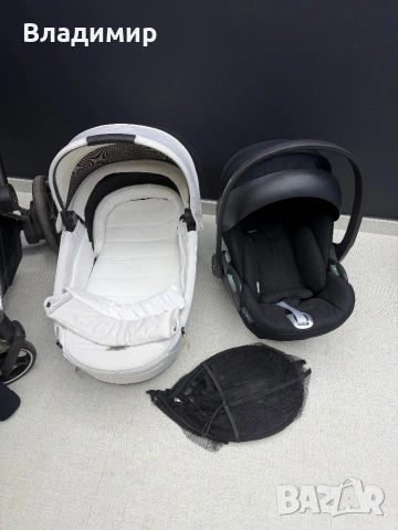 Бебешка количка Cybex E-Priam4 Platinum Chrome Combi, снимка 4 - За бебешки колички - 54731557