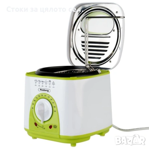 Фритюрник мини Rosberg 1л, 950W, 80-190 C, снимка 2 - Фритюрници - 55218328