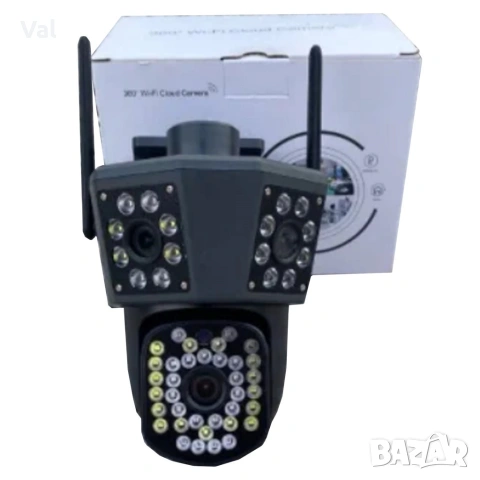 Тройна камера за наблюдение, работи с WiFi, 9 MP,Ultra HD, снимка 4 - IP камери - 55074805