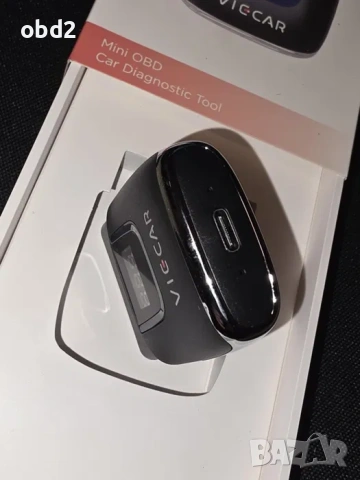 Viecar Mini OBD2 Скенер с Bluetooth 5.0, Дисплей (Волтметър) и USB-C