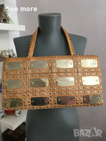 FRANCESCO BIASIA арт чанта естествена кожа, снимка 8 - Чанти - 55672525