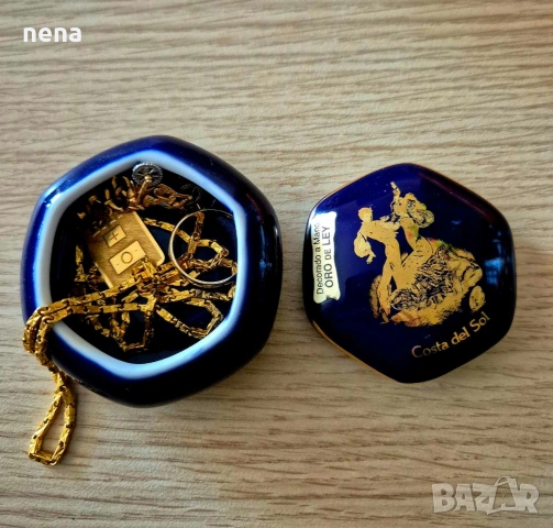изящна Кутийка за Бижута 18 карата Злато Ръчна Декорация с Маркировка , снимка 3 - Декорация за дома - 54410833