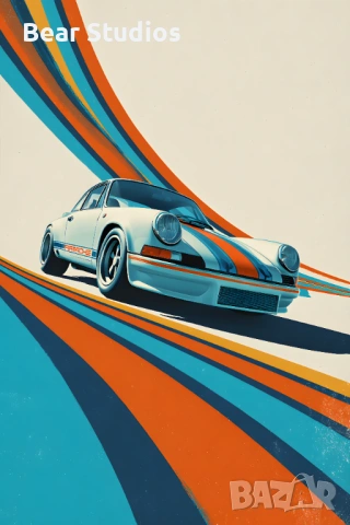 Постер / плакат, матов - Ретро Порше 911 GT-3