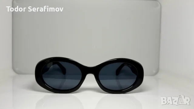 Слънчеви очила Celine Triomphe Oval – Костенуркова рамка / Златисто лого, снимка 3 - Слънчеви и диоптрични очила - 55620658