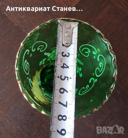 Впечатляваща Бохемска ваза от цветно стъкло, снимка 10 - Вази - 55337907