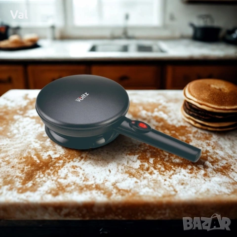 Уред за палачинки Voltz, 800W, 20 см, черен – идеален за перфектни палачинки, снимка 3 - Съдове за готвене - 55001755