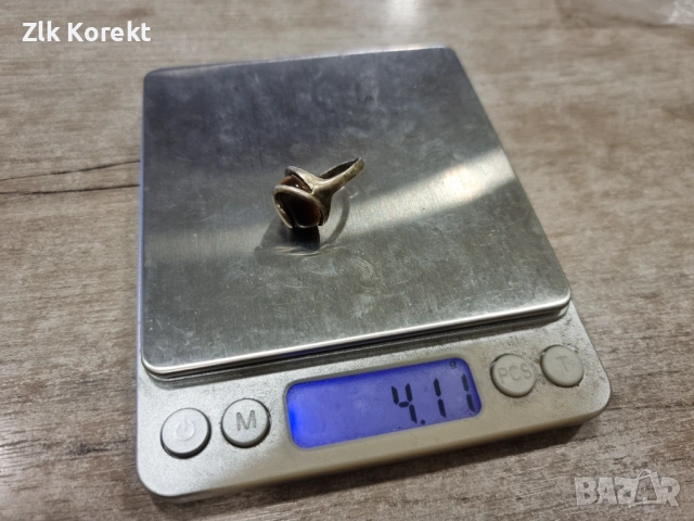Дамски сребърен пръстен с камък тигрово око, снимка 8 - Пръстени - 54476839