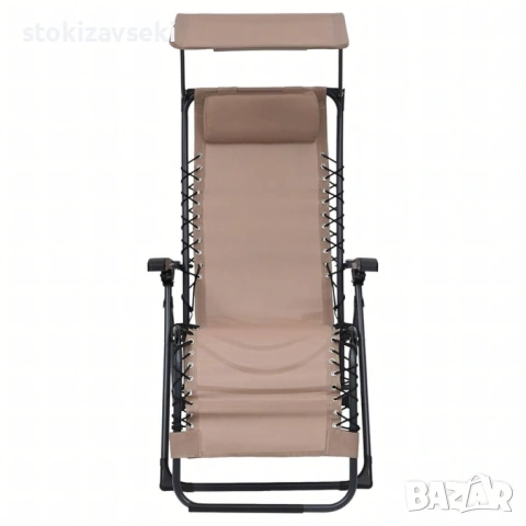 Комплект за релаксация на открито: 2 сгъваеми шезлонга с нулева гравитация CHAIR3 и стилна масичка , снимка 6 - Градински мебели, декорация  - 54114018