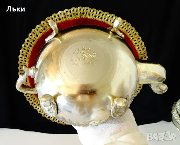 Посребрен бронзов чайник Al Ouar,печат. , снимка 8 - Антикварни и старинни предмети - 54988708