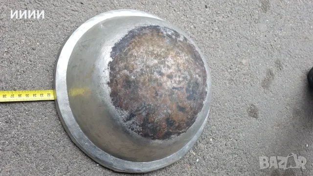 Бакърен басан тава тиган, снимка 2 - Антикварни и старинни предмети - 55607811