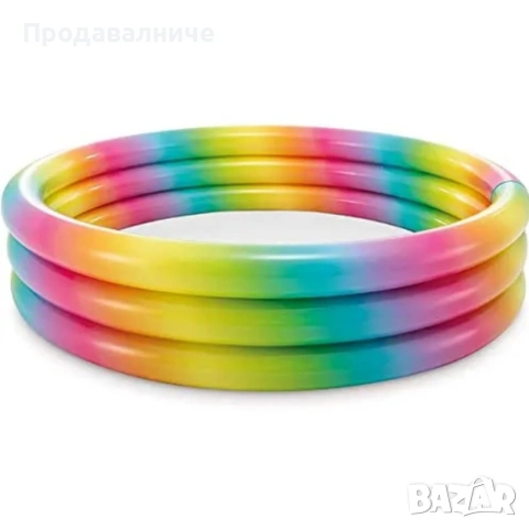 Многоцветен надуваем детски басейн I n t e x - Идеален за забавления в градината 58439NP, снимка 6 - Басейни и аксесоари - 54546434