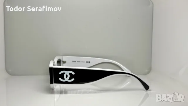 Дамски слънчеви очила Chanel – Черно и Бяло, снимка 2 - Слънчеви и диоптрични очила - 55232965