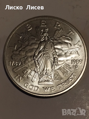 САЩ 1 долар 1989г., снимка 2 - Нумизматика и бонистика - 54057442