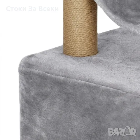 Драскалка за котки XL 90 см с къщичка и тунел, снимка 4 - За котки - 55484966