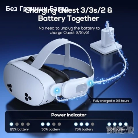Нова VR батерия Meta Quest 3 3S 2 бързо зареждане 18W Power Bank за Oculus, снимка 6 - Аксесоари - 54478697