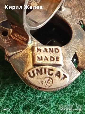 Екстравагантен сребърен пръстен с артистичен обков и ЧЕРЕН КВАРЦ елегантен 52938, снимка 7 - Пръстени - 54028032