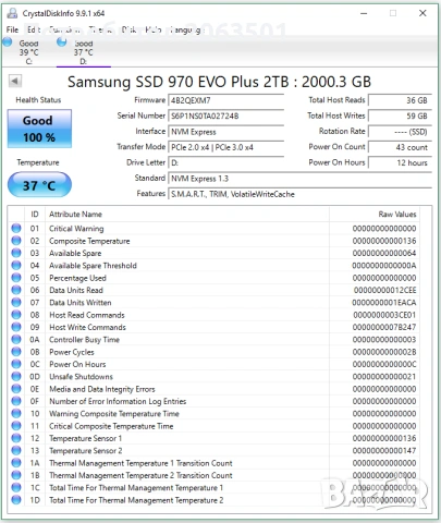 SSD Samsung 970 EVO Plus, 2TB, NVMe, снимка 3 - Твърди дискове - 55005732
