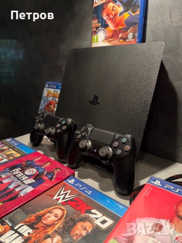 КАТО ЧИСТО НОВ Ps4 1TB + 2 джойстика + GTA 5 + 6 игри, снимка 6 - PlayStation конзоли - 54528580