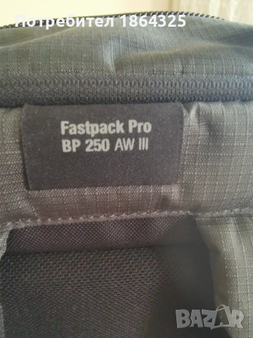 Нова фотографска раница Lowepro Fastpack Pro BP 250 AW III, снимка 5 - Чанти, стативи, аксесоари - 54668885