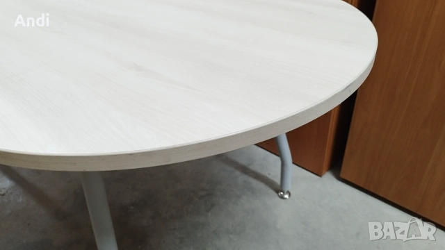 Офис маса с метални крака и рамка - елипсовидна 210/100/75см, снимка 5 - Работни маси и бюра - 55179696