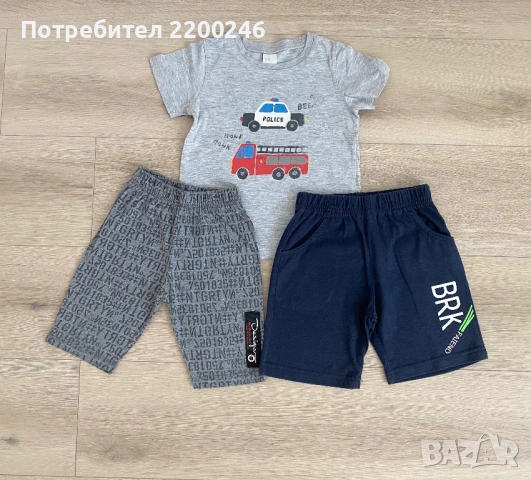 Лот детски къси панталони и тениски размер 86 / 92, снимка 3 - Комплекти за бебе - 54710538
