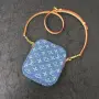 LV / Crossbody / Blue / Дамска Синя Чанта Естествена Кожа За През Рамо 13x18x5см Код ch58, снимка 3