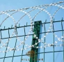 тел ( тип-бръснач ) бодлива тел, мрежа с декорация ( изкуствена трева ) зелена, антрацид, колове, , снимка 5