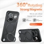 Магнитен Матов Калъф за Nothing Phone (4a) Pro - 360° стойка, 12 Airbag, N52 магнит, Прозрачно-черен, снимка 2