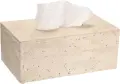 SUMTree Кутия за салфетки от травертин, правоъгълна, 23 x 13 x 9 см | Неплъзгаща се, елегантна деко, снимка 2