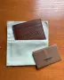Кожено портмоне тип card holder, Burberry, тъмно кафяво, снимка 1