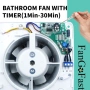 FanGoFast 100mm вентилатор за баня с таймер, снимка 4