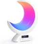 Настолна лампа Moon с часовник с будилник, RGB регулируема светлина с Bluetooth, снимка 1