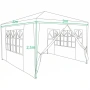 Градинска шатра павилион 3x4x2.5 м бяла – Парти шатра със стени, 4 прозореца и вход с цип, снимка 5