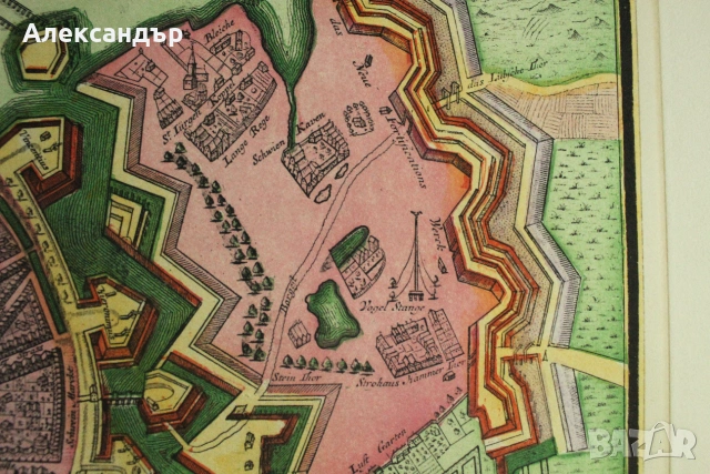 Стара картина / карта на Хамбург, снимка 6 - Колекции - 55185554