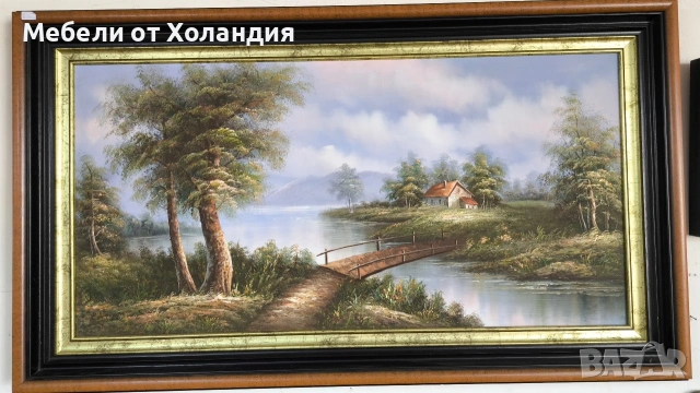 Голям белгийски маслен пейзаж, снимка 2 - Картини - 54466799