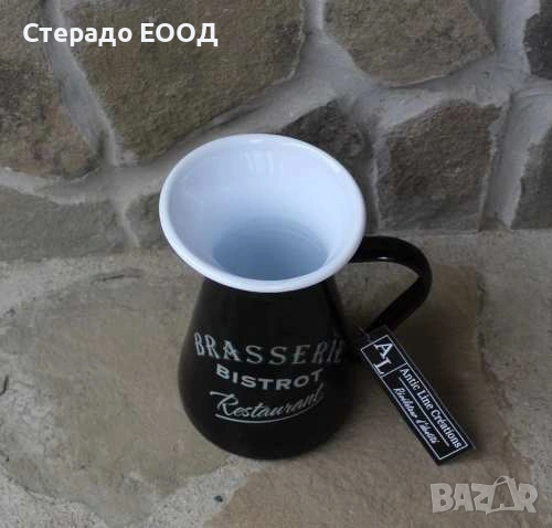 МЕТАЛНА КАНА "BRASSERIE", ЧЕРНА, снимка 4 - Аксесоари за кухня - 54889369