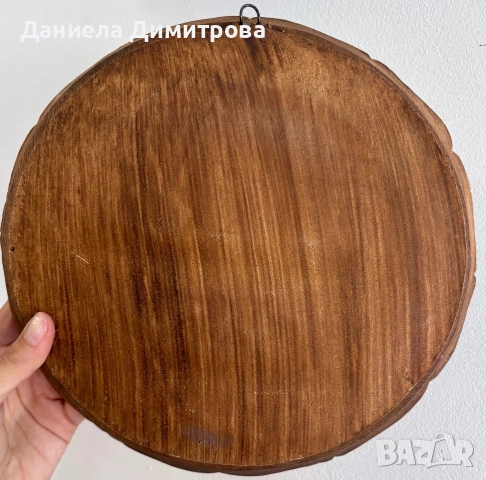 Ретро стенна чиния, дърворезба, снимка 4 - Други - 55154315