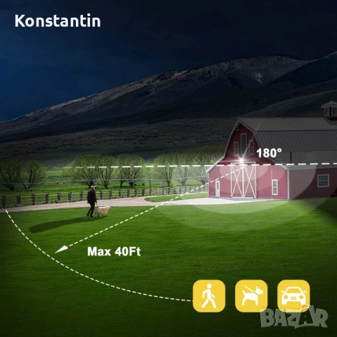 LED лампа със сензор за движение 24W | 2000LM | Външна, снимка 9 - Лед осветление - 54109223