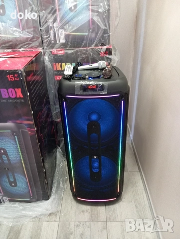 НОВА голяма 2*15" караоке тонколона, снимка 2 - Тонколони - 54986316